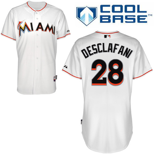 Anthony DeSclafani #28 MLB Jersey-Miami Marlins Men's Authentic Home White Cool Base Baseball Jersey